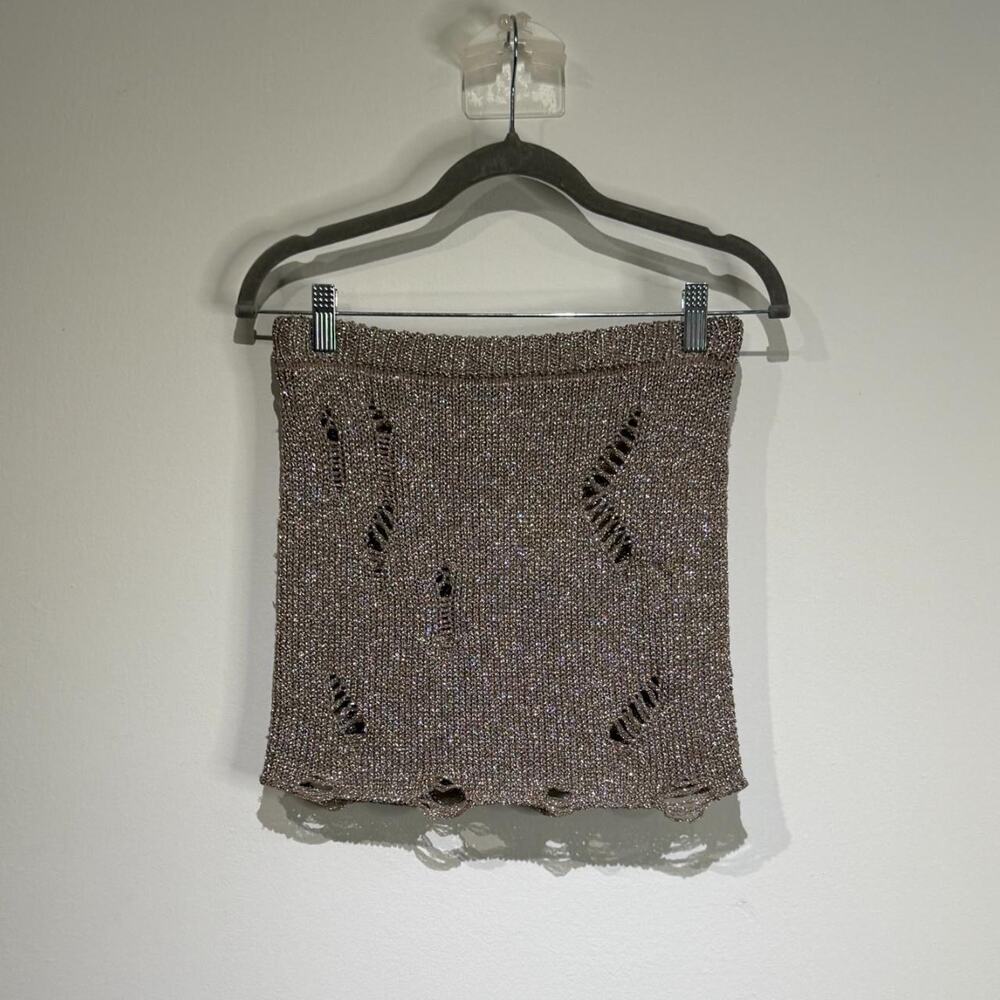 Silver Crop Top and Skirt Set - Picture 4 of 5